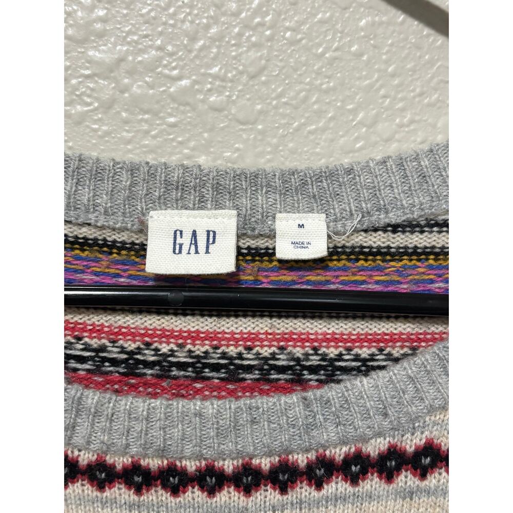 Women’s Gap Crazy Fair Isle Wool Blend Crew Neck Sweater, size M Medium - Picture 3 of 5